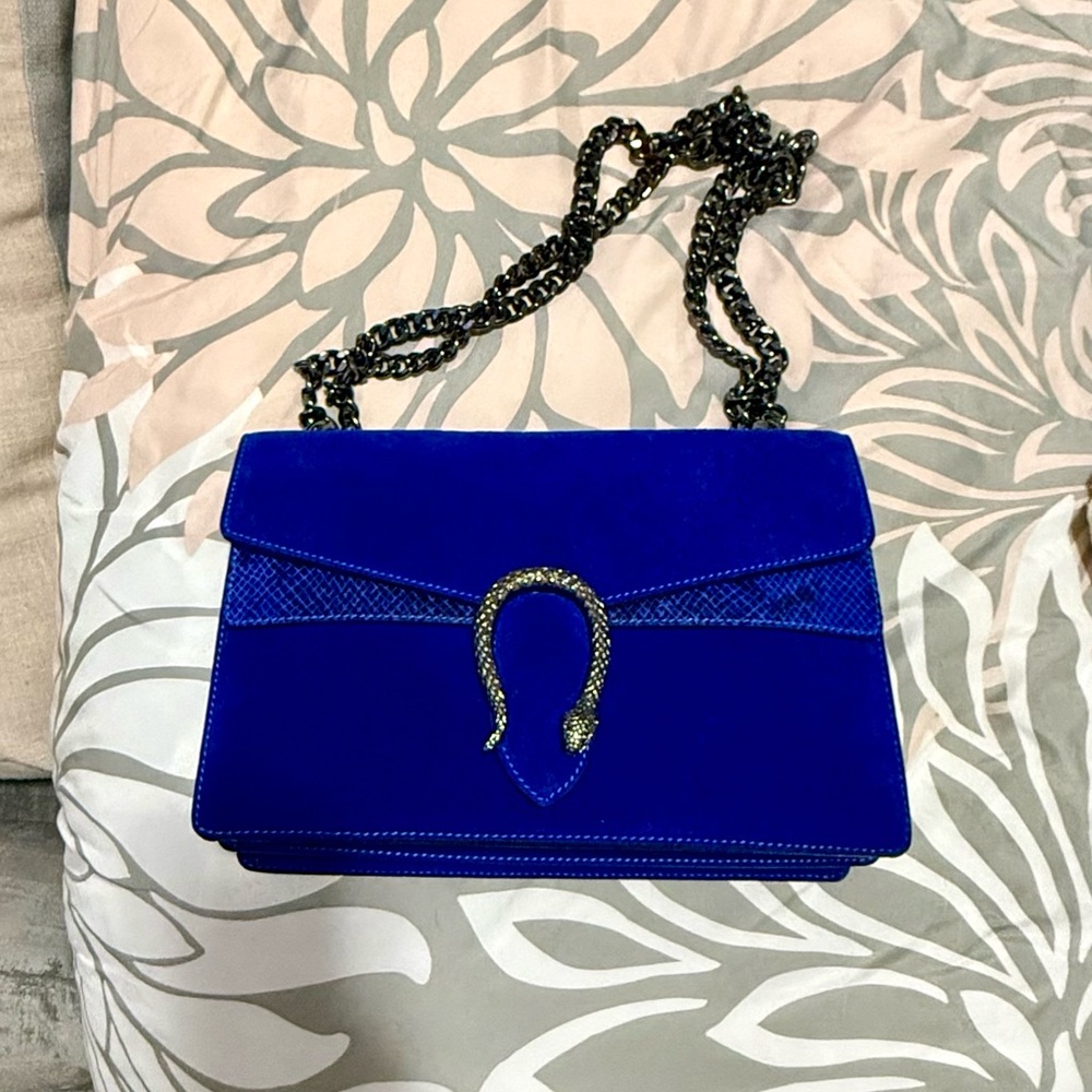 High Quality Blue Suede Bag